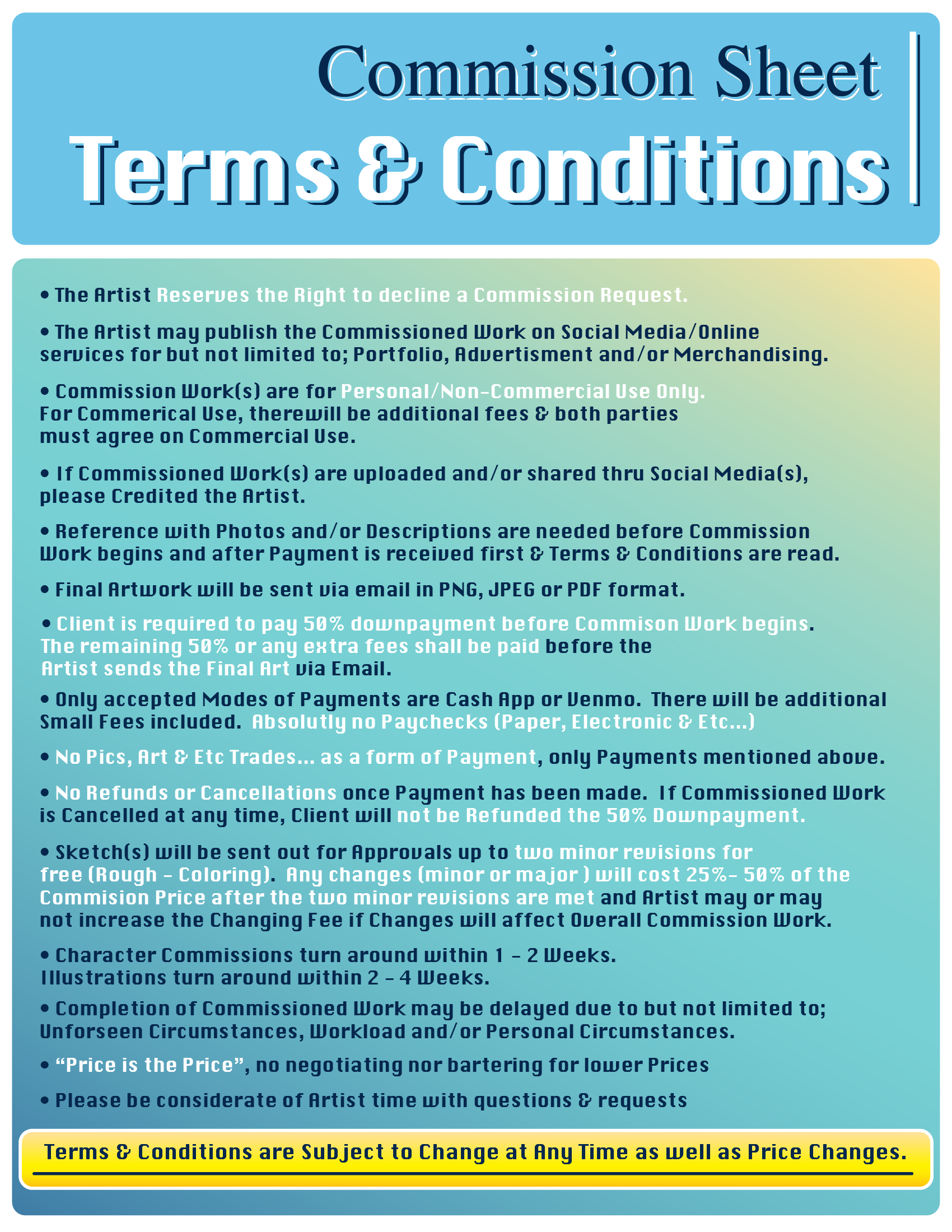 Terms &amp; Conditions | Rene Paniagua Art